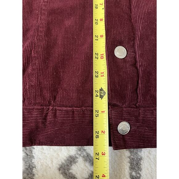 SHAUN WHITE WHT SPACE Maroon Corduroy Sherpa Lined Trucker Jacket XL Snowboard - Picture 13 of 14